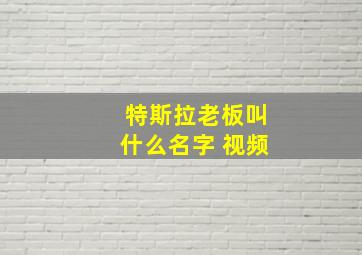 特斯拉老板叫什么名字 视频